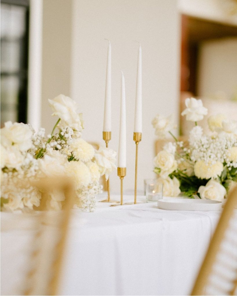 Candle Decoration in the Center of the Guest Table