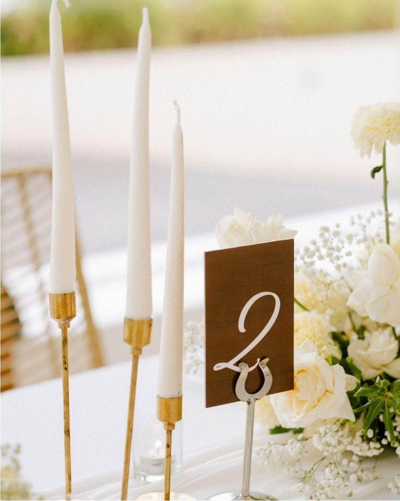 Candle Decoration in the Center of the Guest Table