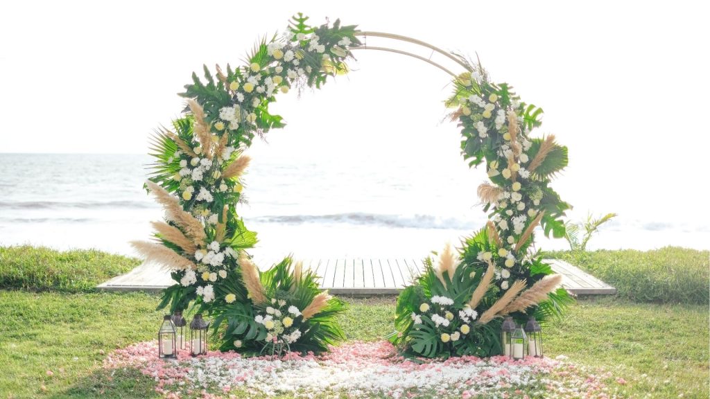 rustic wedding dried flower with arti leaves