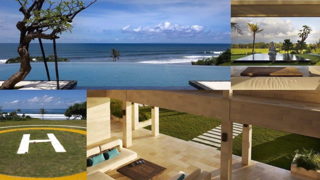 babar villa with rice fields and ocean views